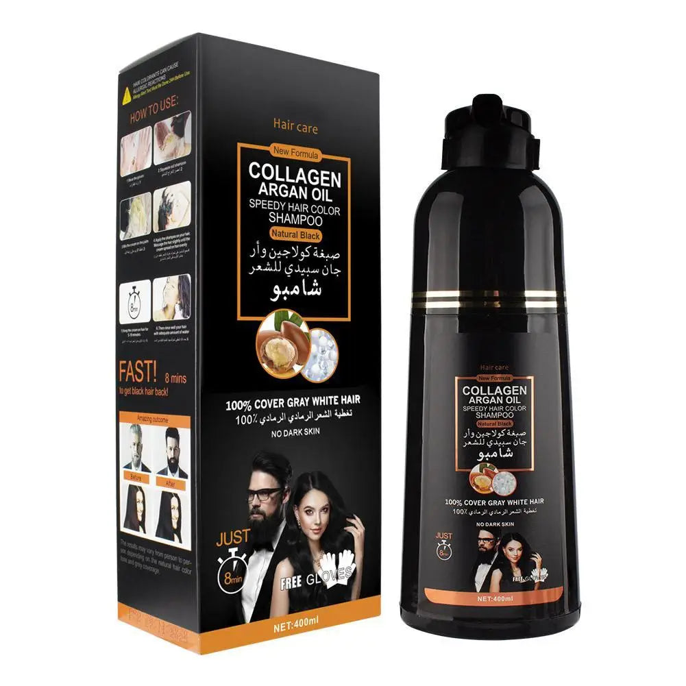 Brimless Shampoo 3 In 1 Black Hair Dye Coloring Shampoo Nourishes Long Lasting For Men Women Bubble Gray Hair Dye Shampoo 500ml
