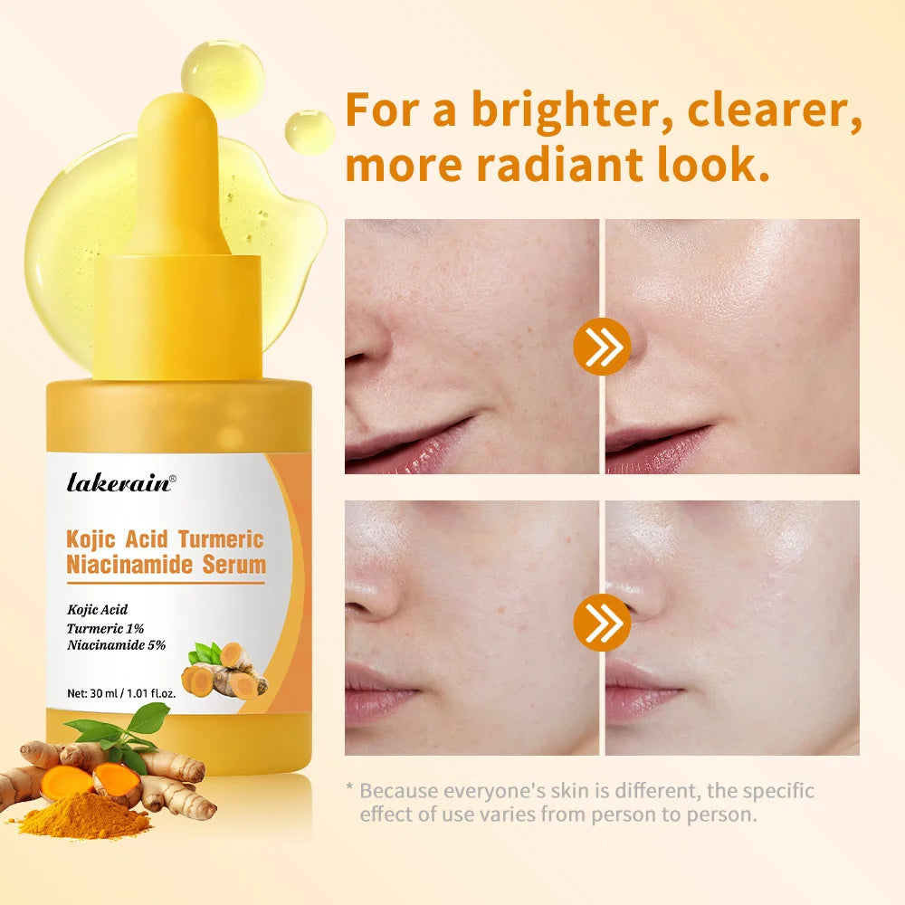 Kojic Acid Turmeric Serum Niacinamide Glow Capsules Brightening Hydration Balancing Skin Barrier Soothing Troubled Facial Care