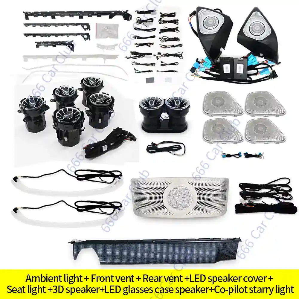 Mercedes Benz Ambient Lighting Kit 64 Color RGB LED Interior Air Tidesmit