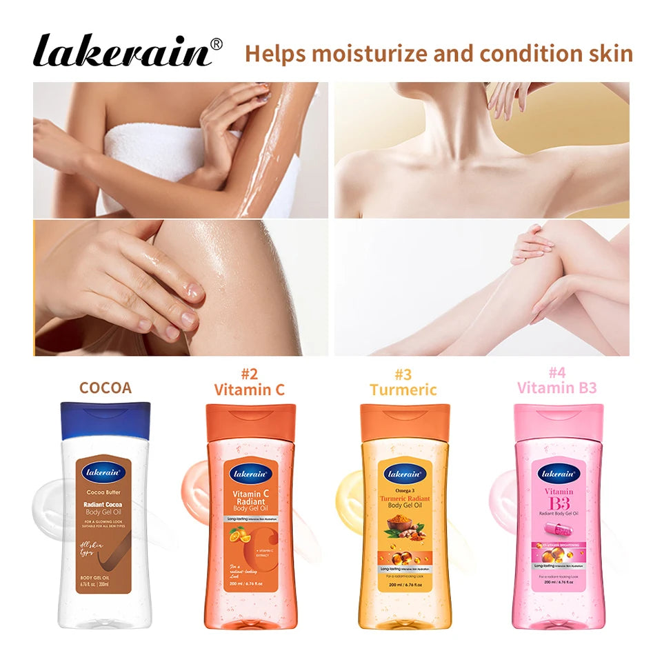 Vitamin C Turmeric Radiant Body Gel Oil Soften Dry Skin Radiant Finish Body Oil Nourishing Moisturizing Body Care Non-Greasy