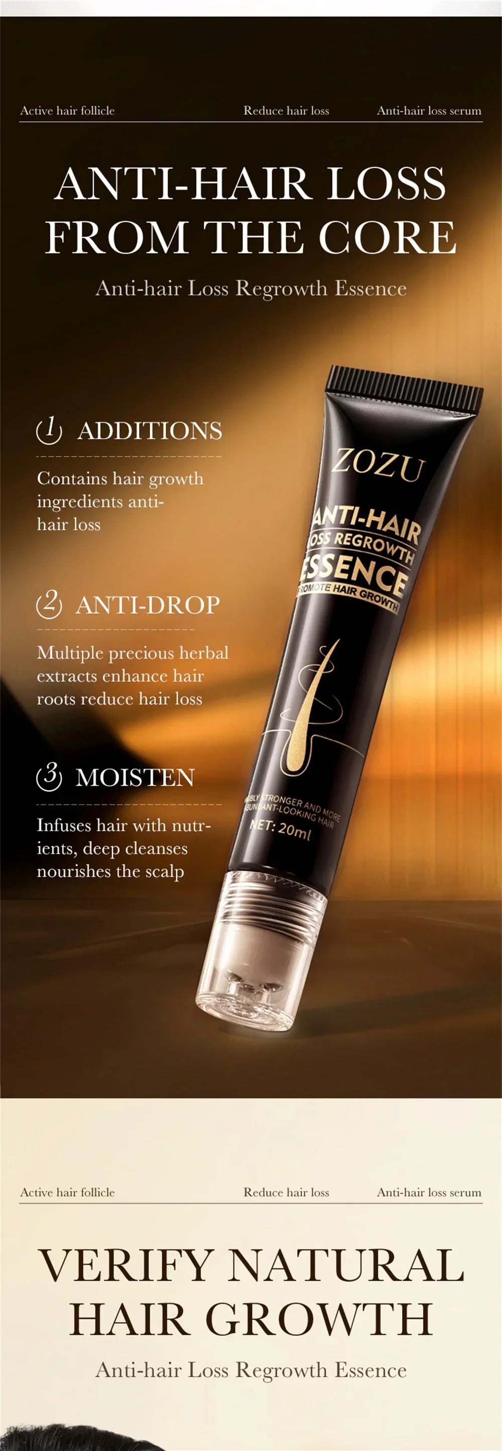 Biotin Hair Growth Oil Scalp Massage Kit - 10pcs Tidesmit Massage Cushion Tidesmit