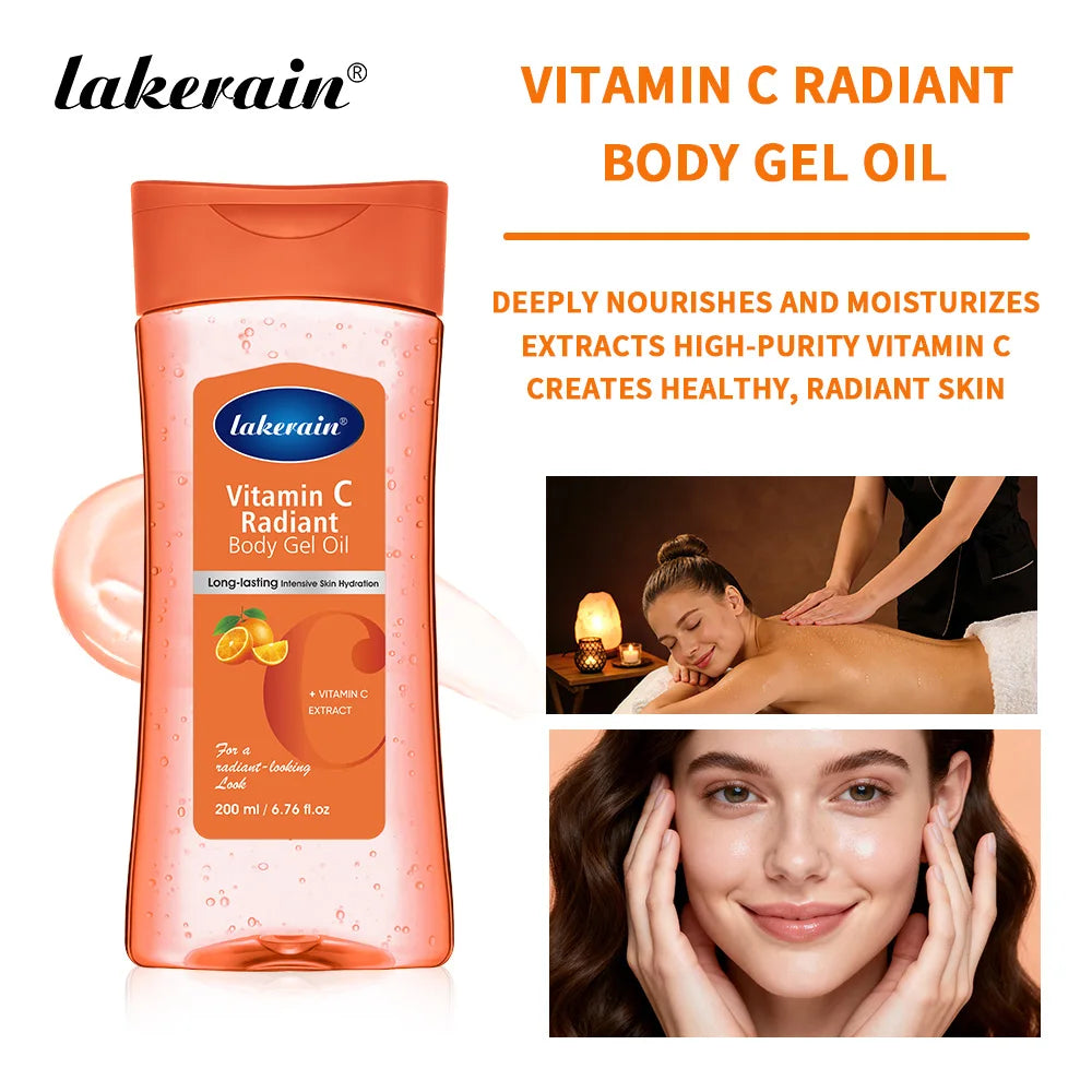 Vitamin C Turmeric Radiant Body Gel Oil Soften Dry Skin Radiant Finish Body Oil Nourishing Moisturizing Body Care Non-Greasy