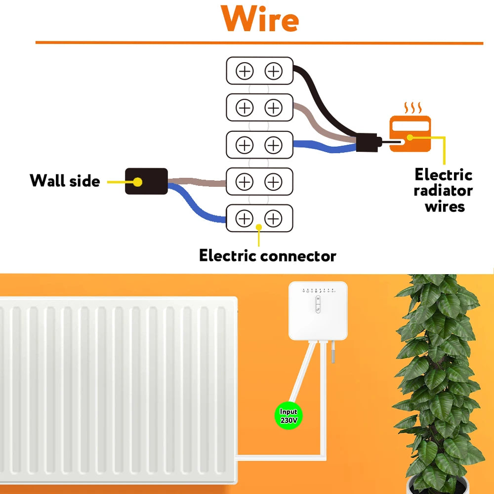 Tuya ZigBee Smart Thermostat For Pilot Wire Heating Radiator Support Ecowatt Electricity Monitoring Remote Control Alexa Google