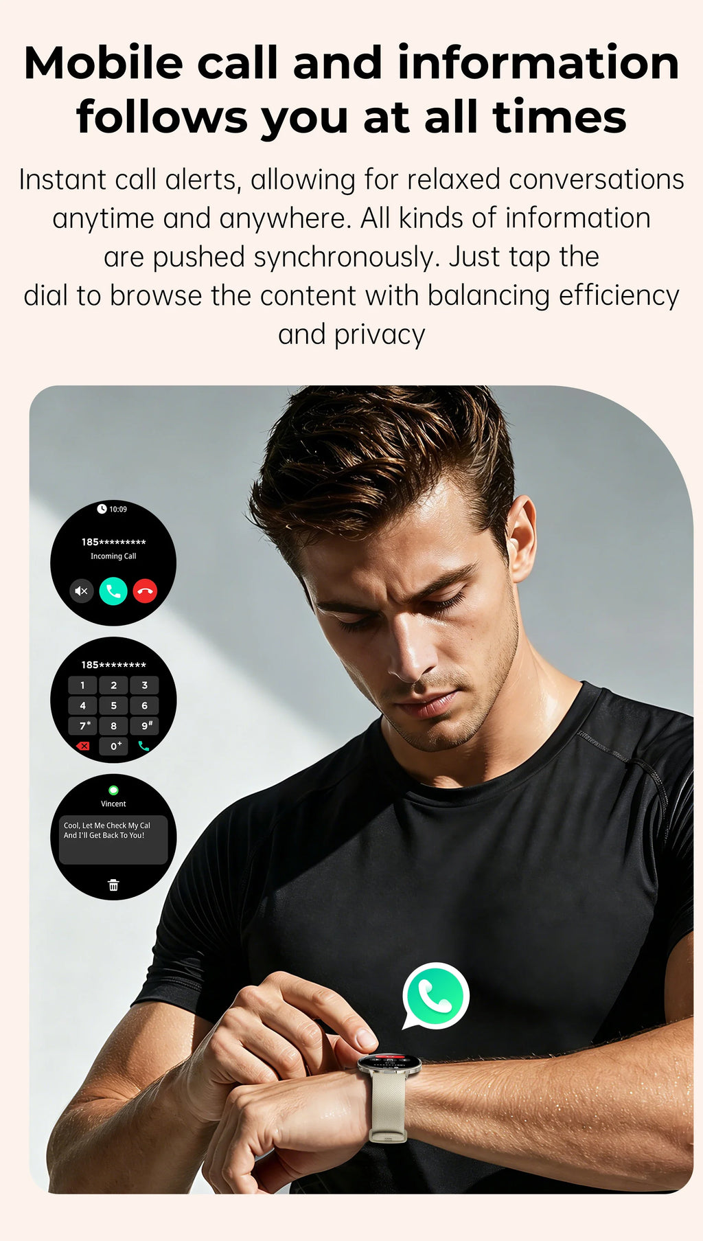 New Smart Watch Tracking Fitness Voice Assistant IP68 Waterproof Flashlight Health Round Curved Screen  Smartwatch Men Women