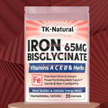 30 Patches Iron Bisglycinate Transdermal Patches for for Women and Men With Folate for Energy Production & Blood Health