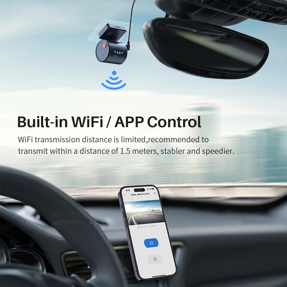 Mini 3 Pro 2K Dash Cam WiFi - Tidesmit Compact Vehicle Recorder Tidesmit