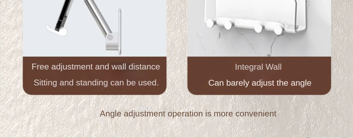 Wall Sticker Mount Tablet Stand Stretchable Arm Cell Phone Wall Holder Adjustable Wall Stand for IPad IPhone 4-12inch Universal