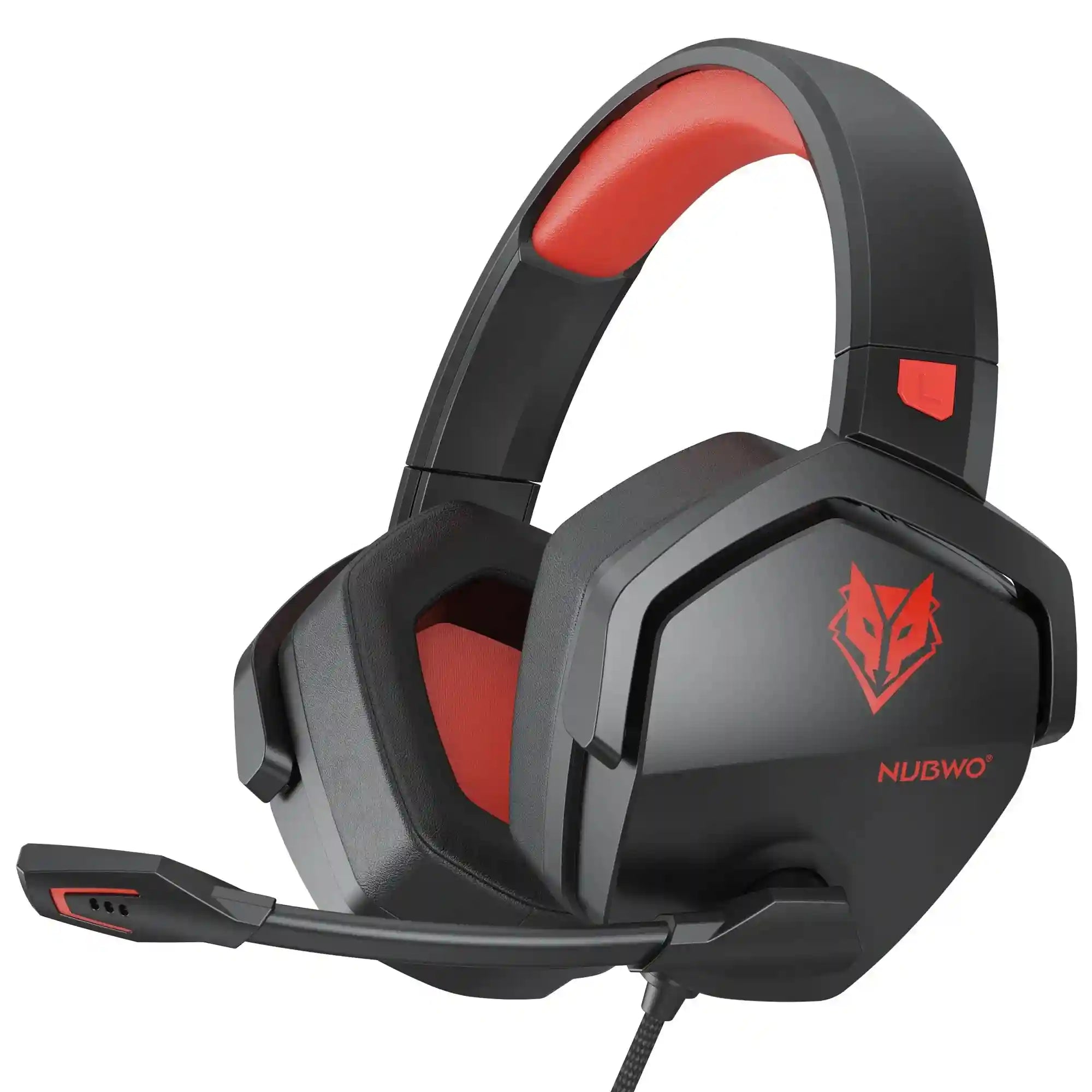 Pro Gaming Headset with Mic - Over-Ear Wired Audio for Xbox PS5 PC Red Tidesmit