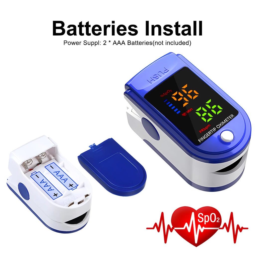 Portable Finger Oximeter Digital Finger Pulse Oximeter LED Blood Oxygen Heart Rate Health Diagnostic Monitor Tool