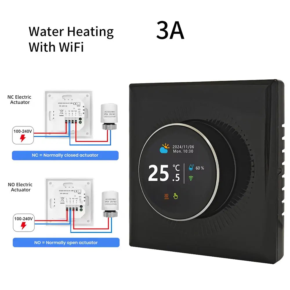 WiFi Smart Knob Thermostat Floor Heating Water Gas Boiler Home Room Programmable Temperature Controller Tuya Alexa Google Home