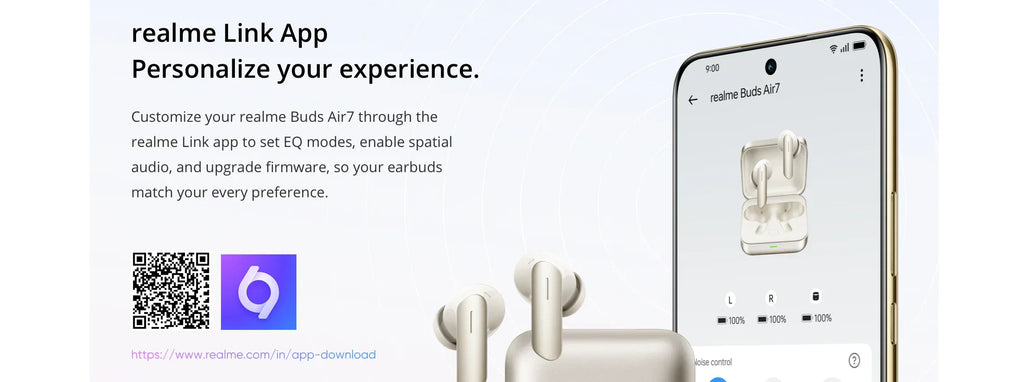 Realme Buds Air 7 Wireless Earphones 52H Battery Life - Tidesmit Tidesmit