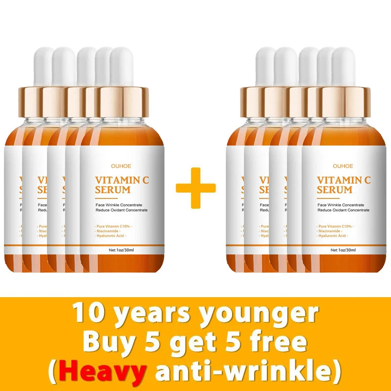 Wrinkle remover with vitamin c,fading firming facial serum,fine lines,anti-aging essence,whitening, lightens,nourishes skin care