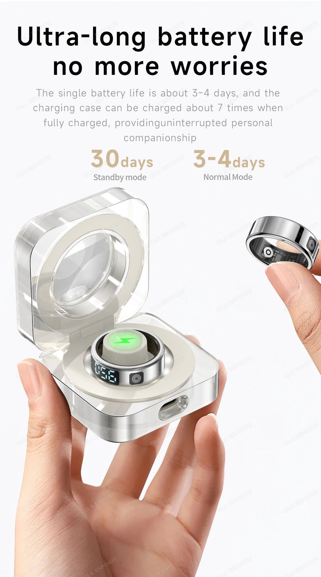 Smart Health Ring with Biometric Heart Rate and Blood Oxygen Tracking Tidesmit