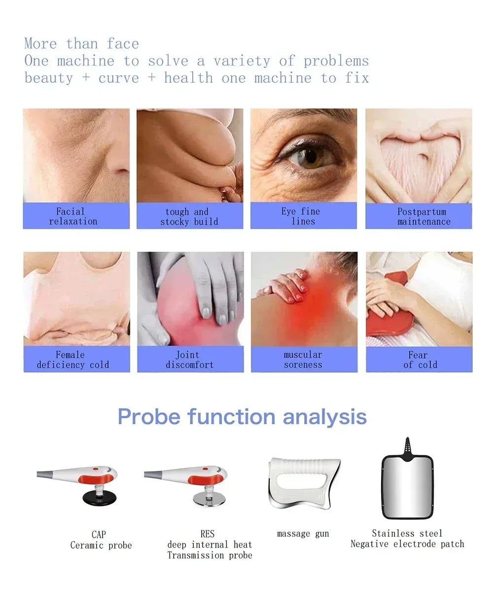 448kHz Tecar Therapy Machine for Deep Tissue Pain Relief & Slimming Body Shaping Massage Equipment Tidesmit
