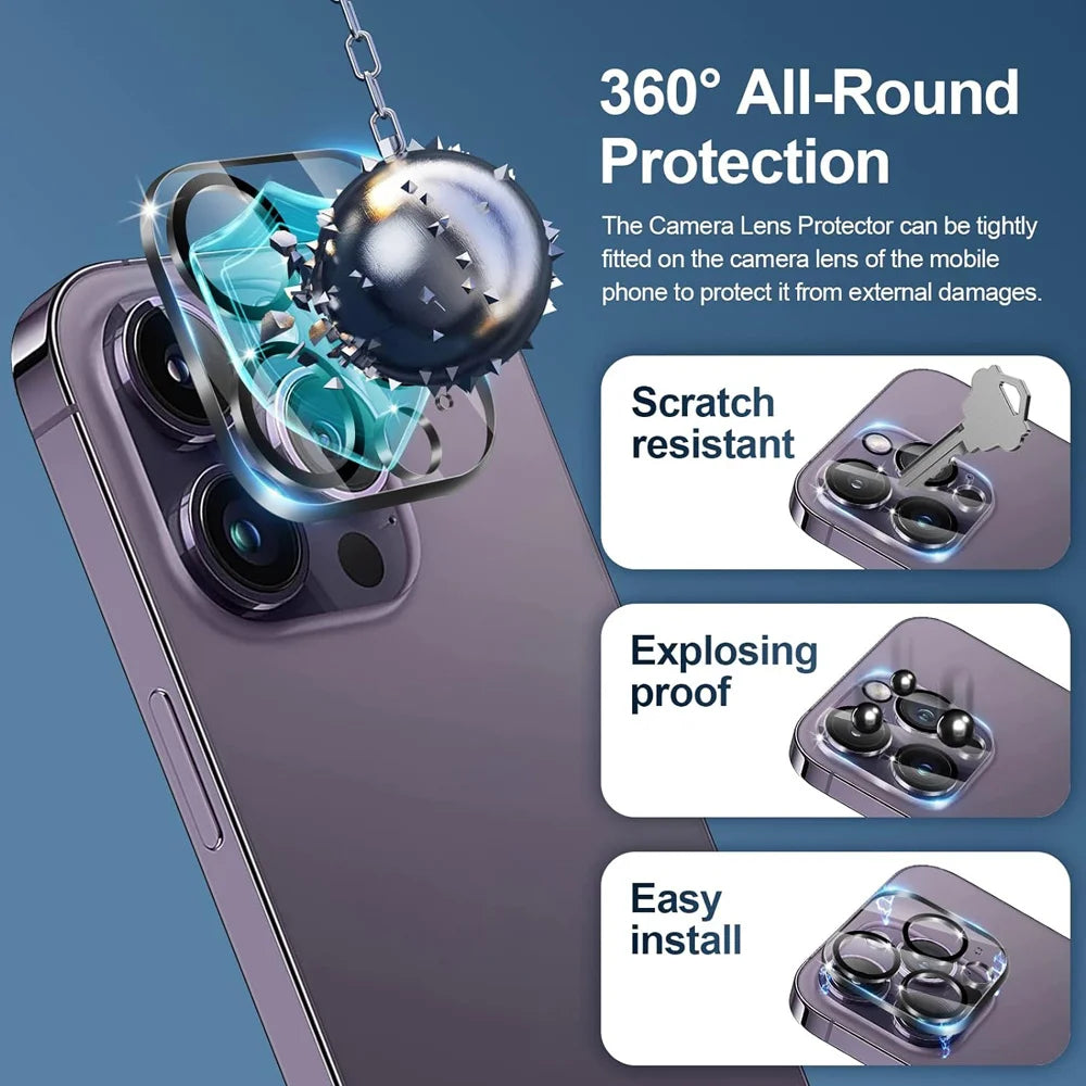 HD Screen Protection For iPhone 16 15 17 14 13 12 11 Pro Max Tempered Glass iPhone15 Pro Camera Lens Film iPhone16 Plus 13 Mini AE Tidesmit