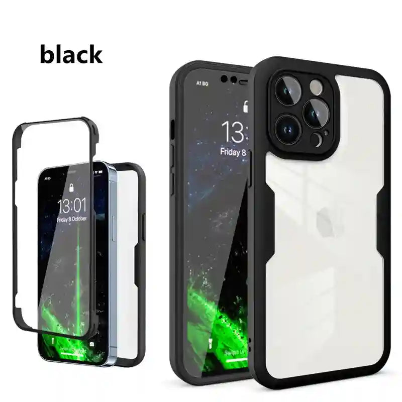 iPhone 16 Pro Full Body Shockproof Clear Case with Screen Protector Tidesmit