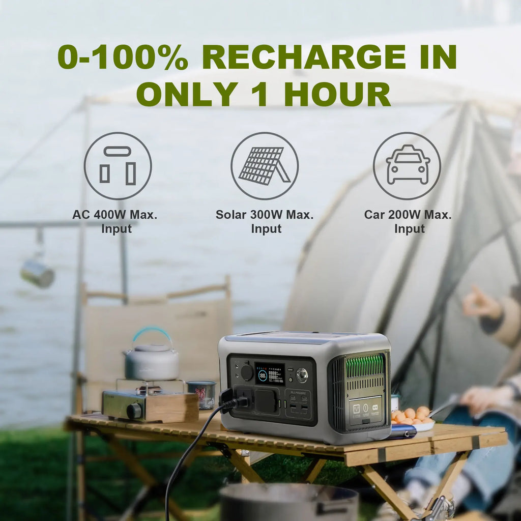 Portable Power Station 600W LiFePO4 Battery with PD Fast Charging Tidesmit