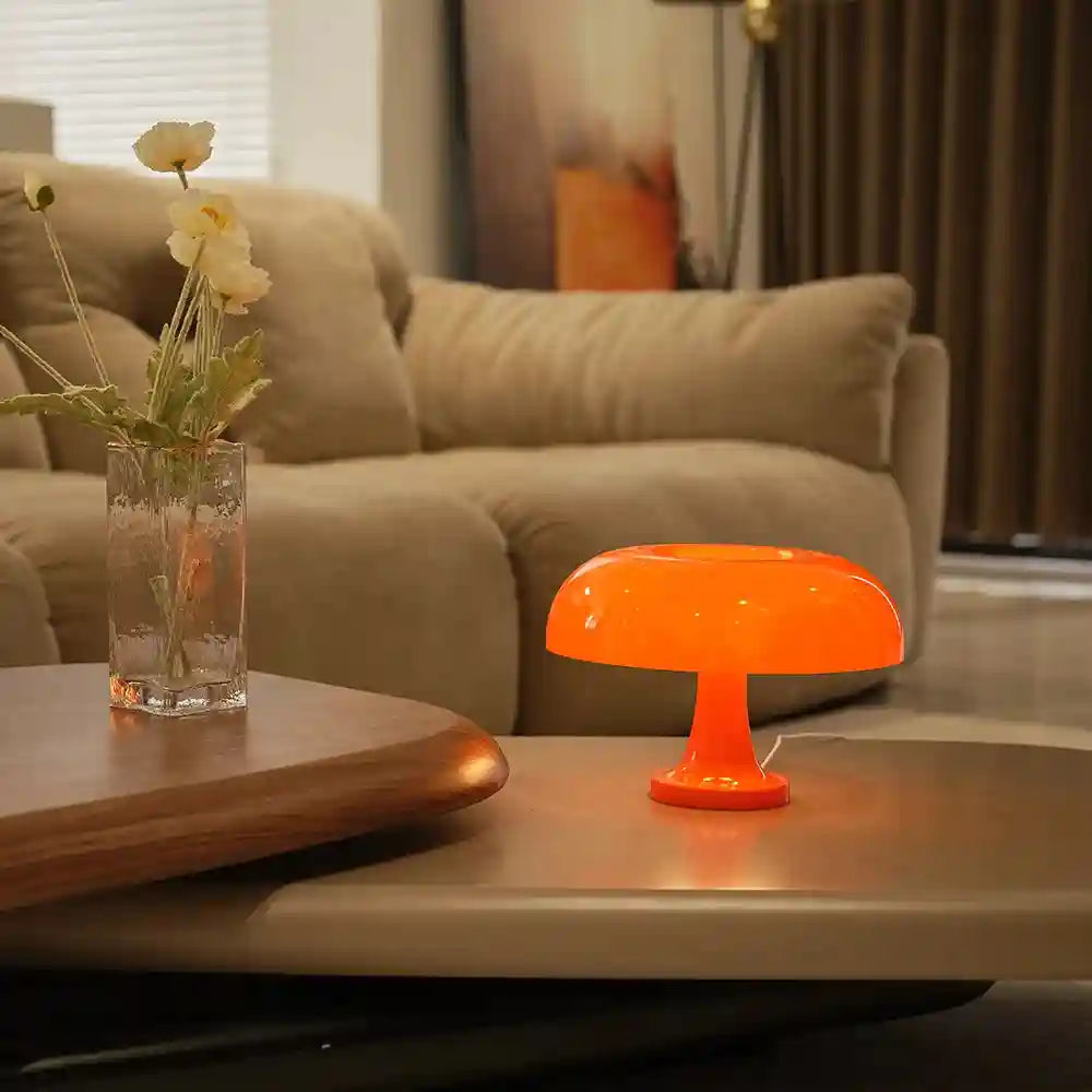 Mushroom Table Lamp - Bauhaus Bedside LED Light, 25cm Adjustable Desk Lamp Tidesmit