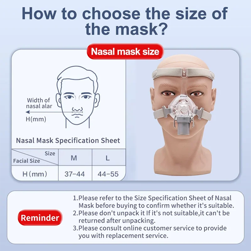 Resoxy CPAP Nasal Mask, Universal Nasal Mask,With Medical Headgear Silicone,For Auto CPAP Machine, Sleep Apnea,Helps Anti Snorin