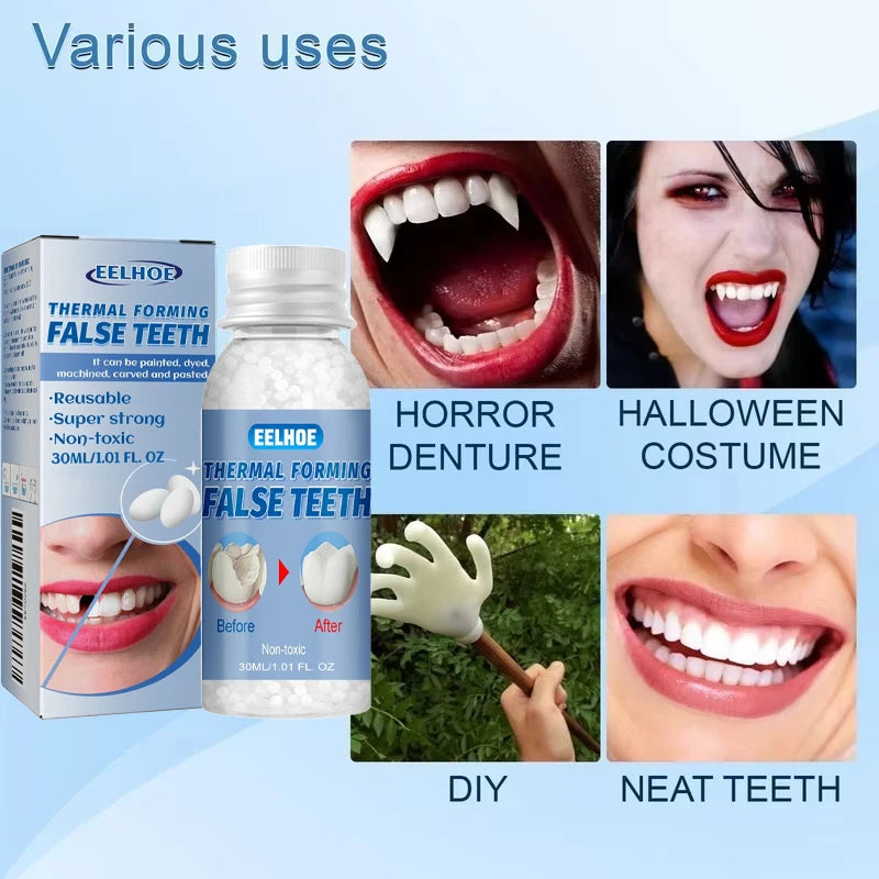 Temporary Tooth Repair Beads | Food Grade Dental Filling Material for Missing Broken Teeth, Denture Adhesive Solid Glue