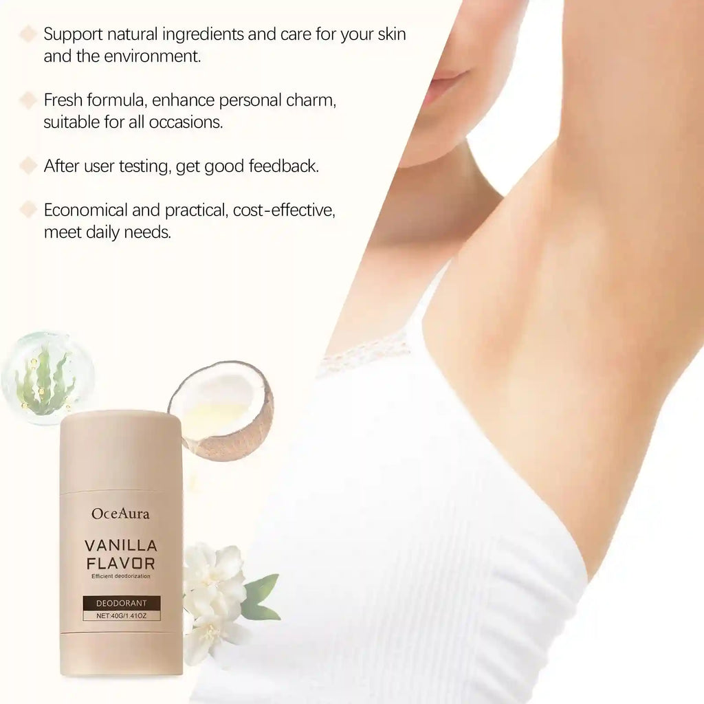Tidesmit Vanilla Deodorant Antiperspirant stick for lasting odor protection, fresh fragrance, and sweat prevention.
