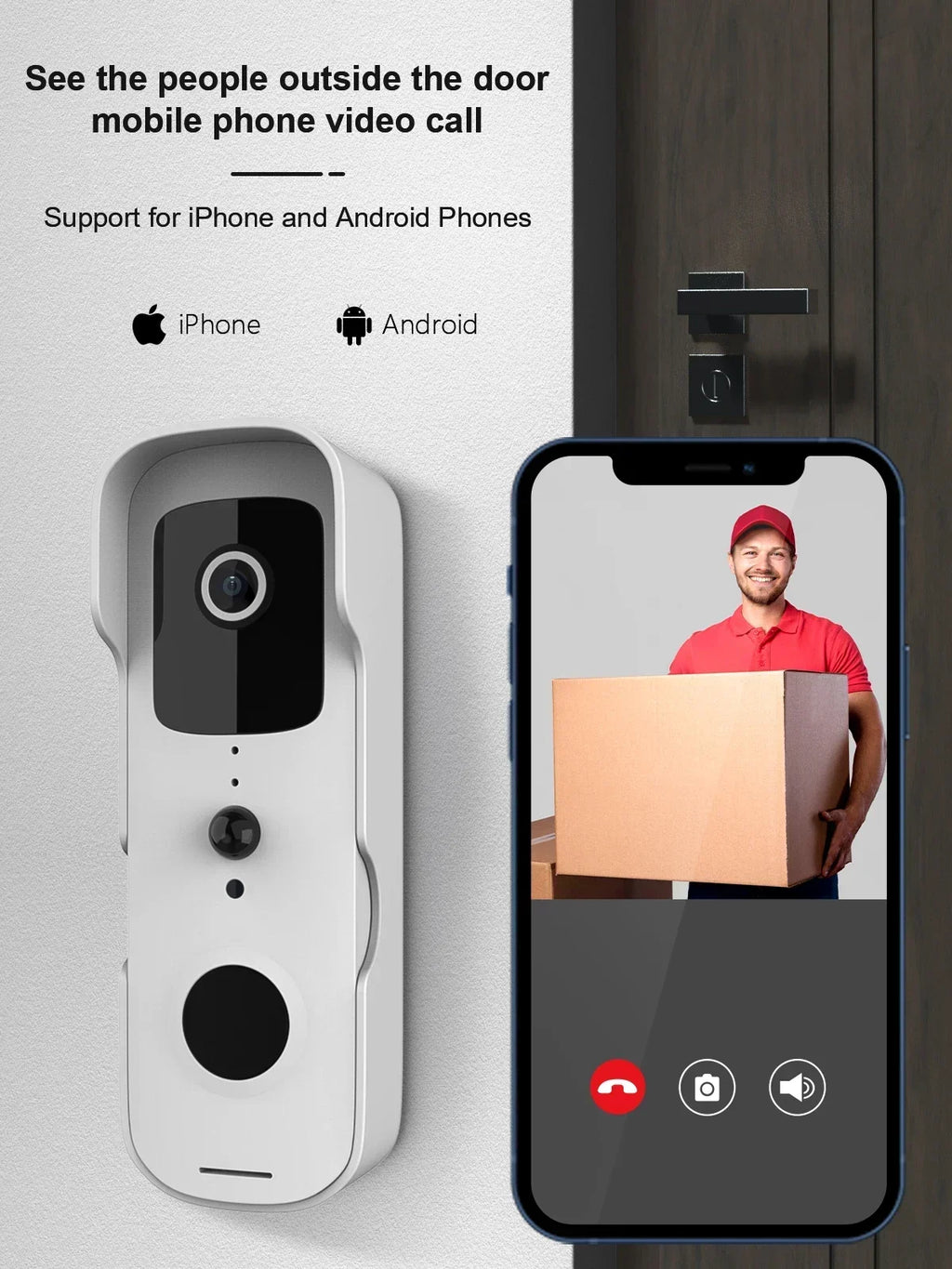 2026 Smart Video Doorbell Waterproof Night Vision Door Viewer 1080P FHD Camera Digital Visual Intercom WIFI 2.4G Tuya Door Bell