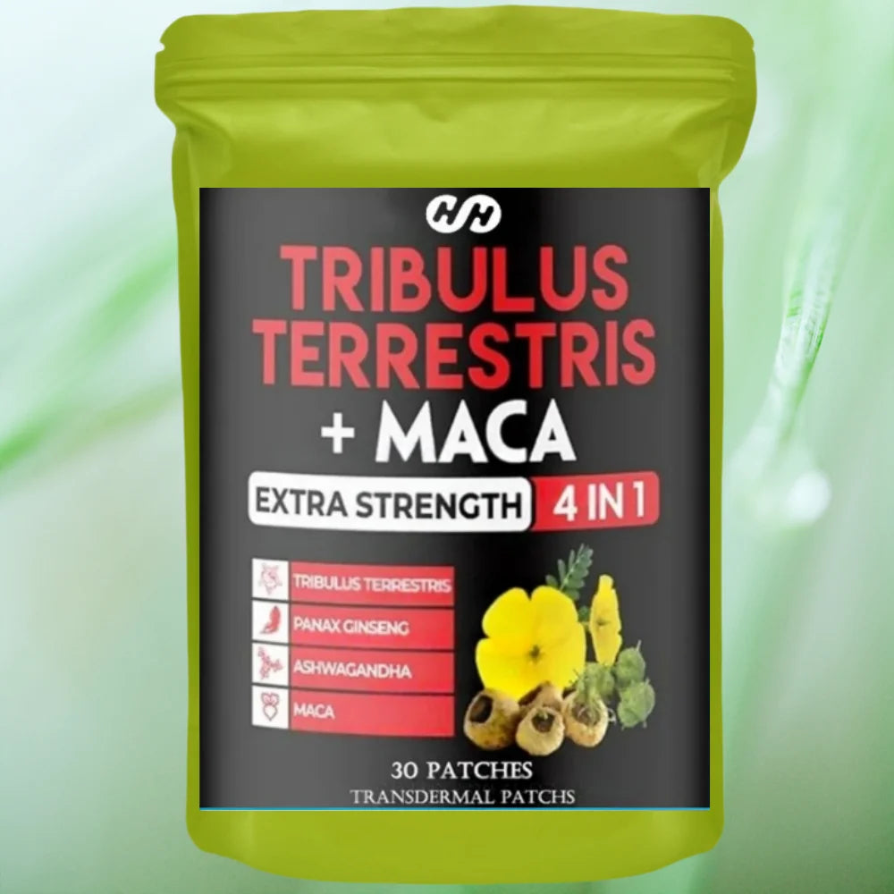 30 Patches Tribulus Terrestris Extract Transdermal Patches Energy Booster With Ashwagandha, Panax Ginseng & Macar