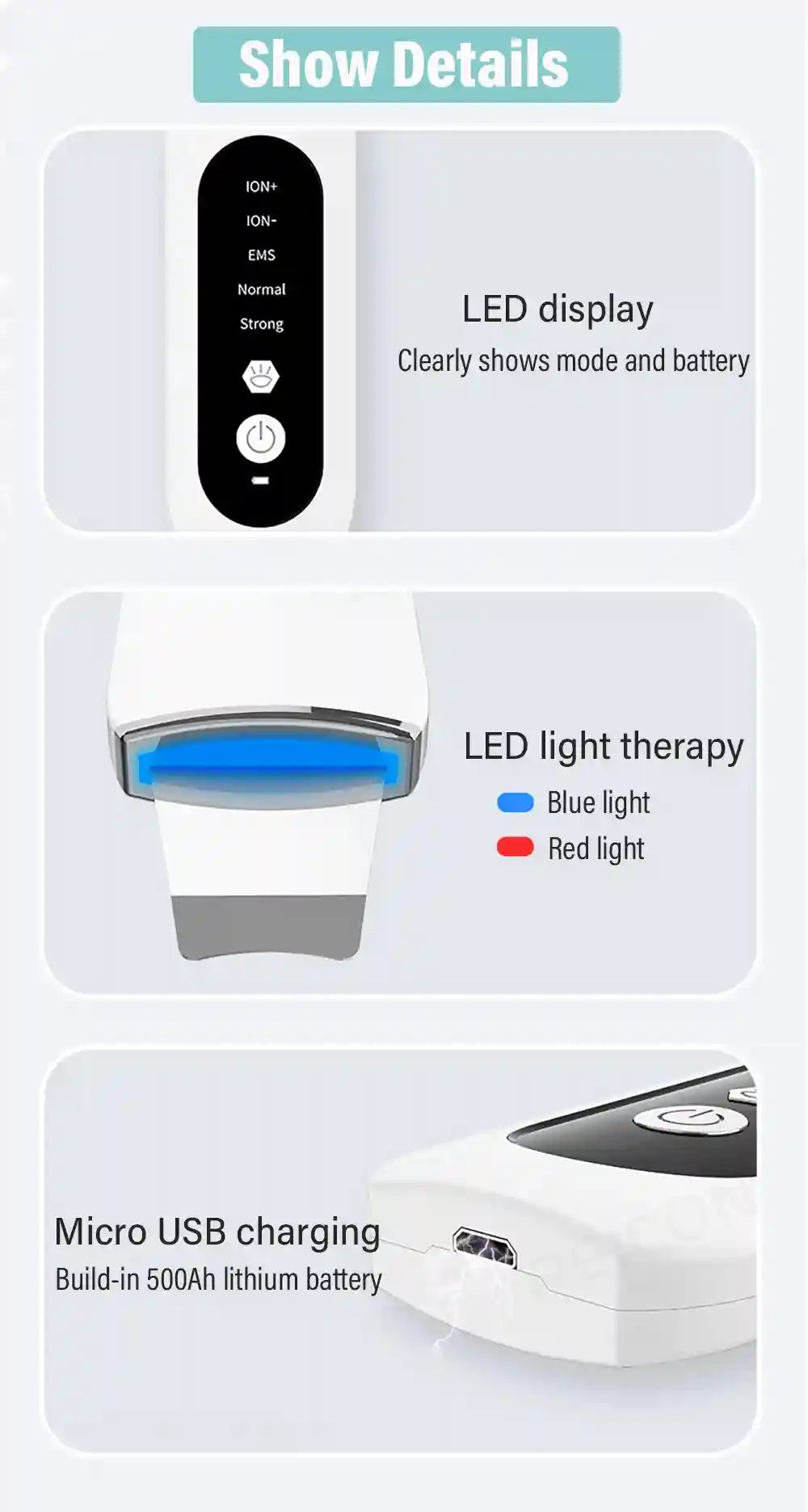 Ultrasonic Skin Scrubber | Professional Facial Cleansing Tool Scrubs Treatments Tidesmit