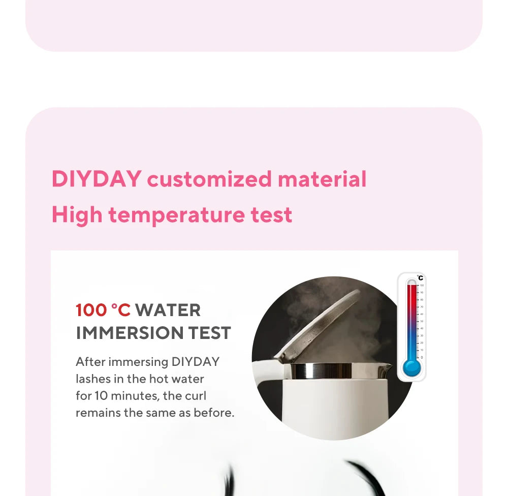 DIYDAY U-shaped Eyelash Extension Easy to Apply 3D Volume False Lashes Natural Wispy U YY Shape Faux Mink Eyelashes for
