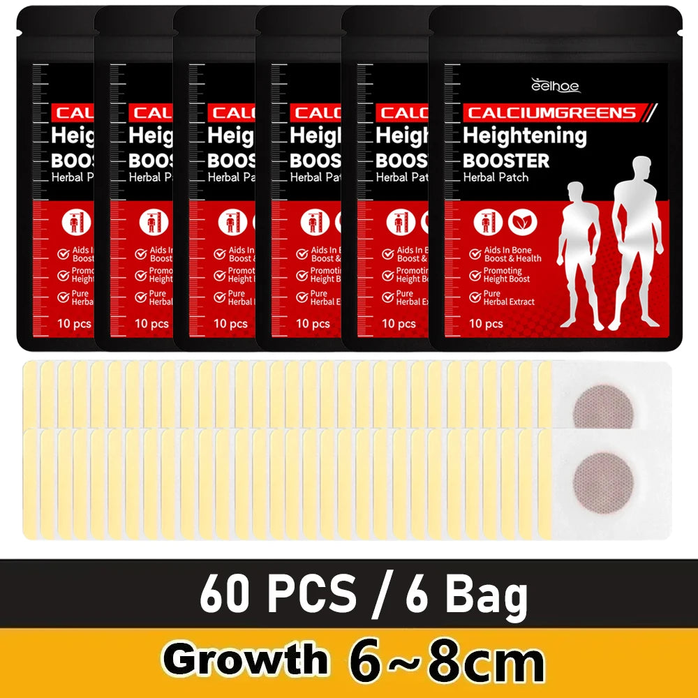 Height Growth Hormone Enhancer Plaster Grow Taller Foot Patch Bone Strength Calcium Vitamin D Supplements for Adults and Teen
