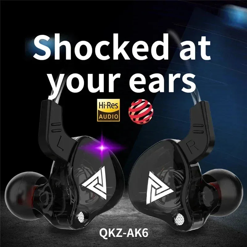 QKZ AK6 Wired Earphones With Mic - Dynamic HiFi Stereo | Tidesmit Tidesmit