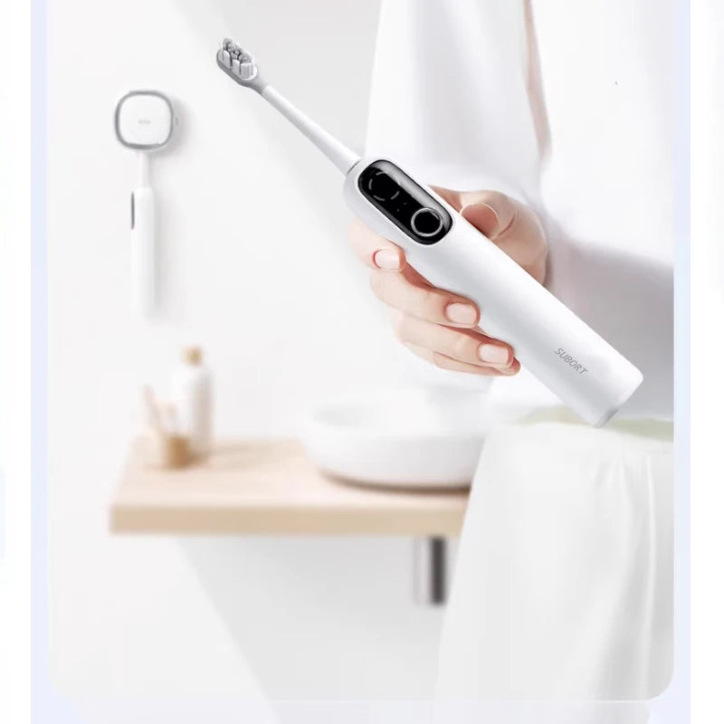 SUBORT S1 Sonic Oscillating Electric Toothbrush, 60° Swing, UV Sterilization Box, Copper-Free Brush Head, 220 Days Battery Life
