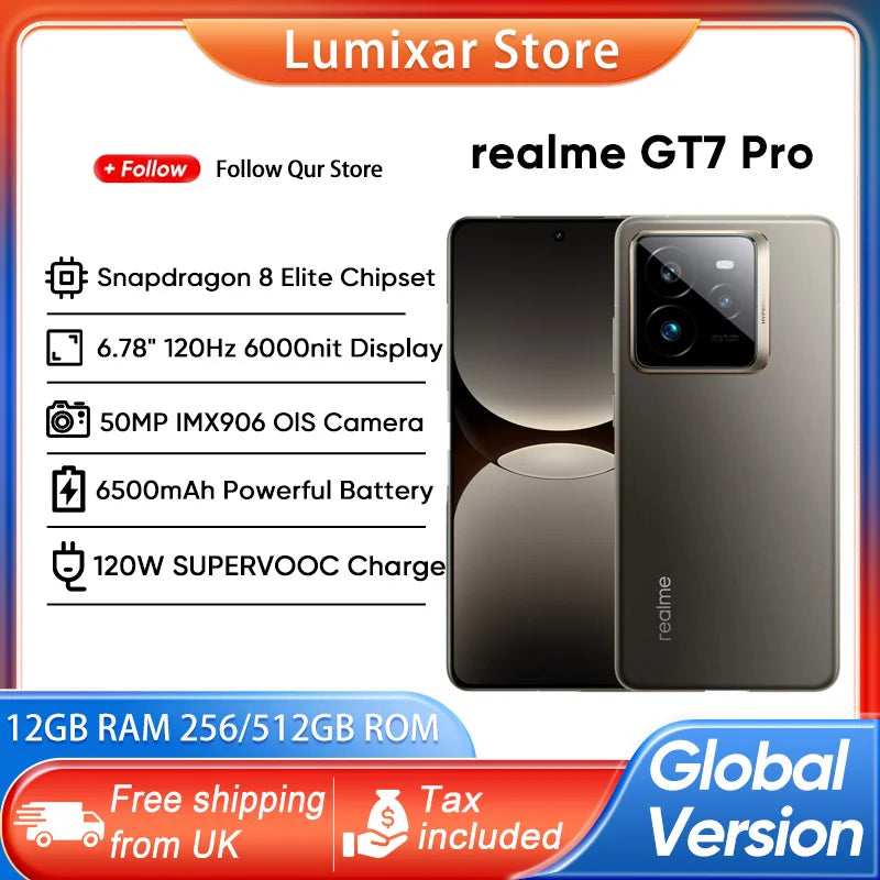 Realme GT7 Pro 5G Smartphone - Snapdragon 8 Elite 6500mAh Display AE Tidesmit