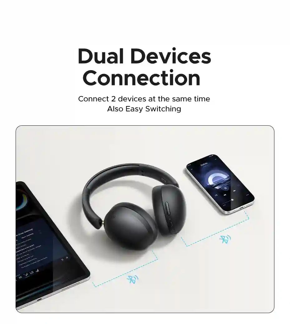 Tidesmit Wireless Over-Ear Headphones with 80H Battery and HiFi Audio Tidesmit