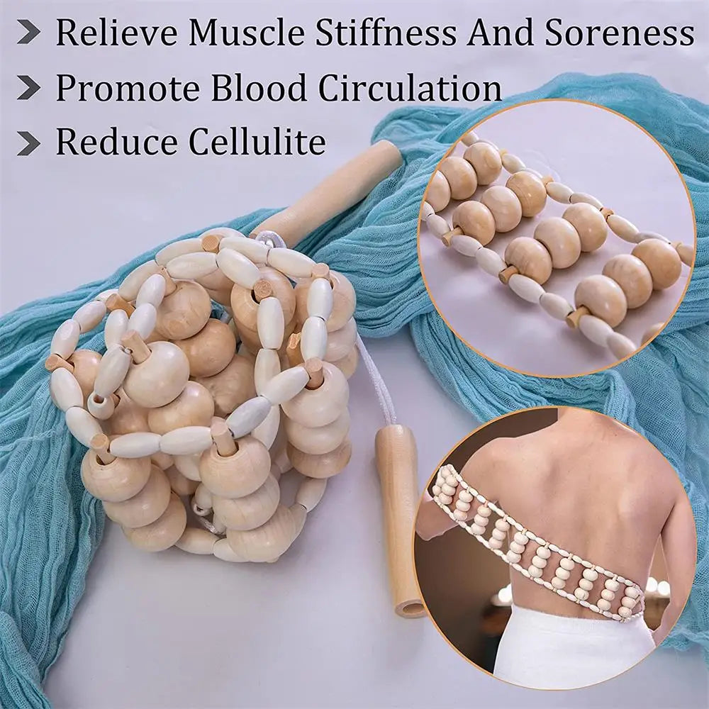 Wood Therapy Massage Tools for Body Contouring | 6 Piece Kit Relaxation Treatment Tidesmit