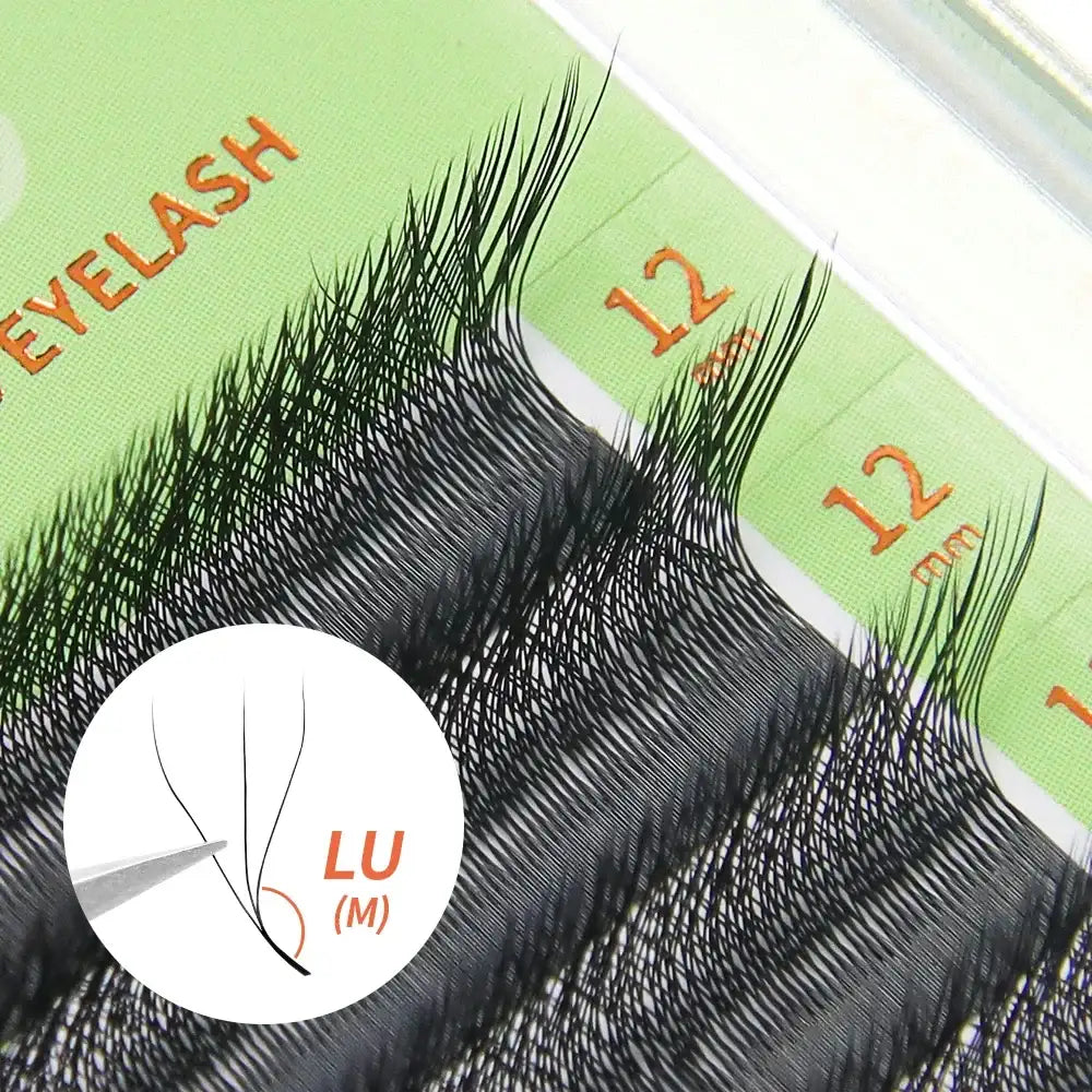 GLAMLASH L/LU/M W Shape Eyelash Extension 3D Premade Volume Fan Lashes W Style YY Lashes Faux Mink Volume Lashes Natural