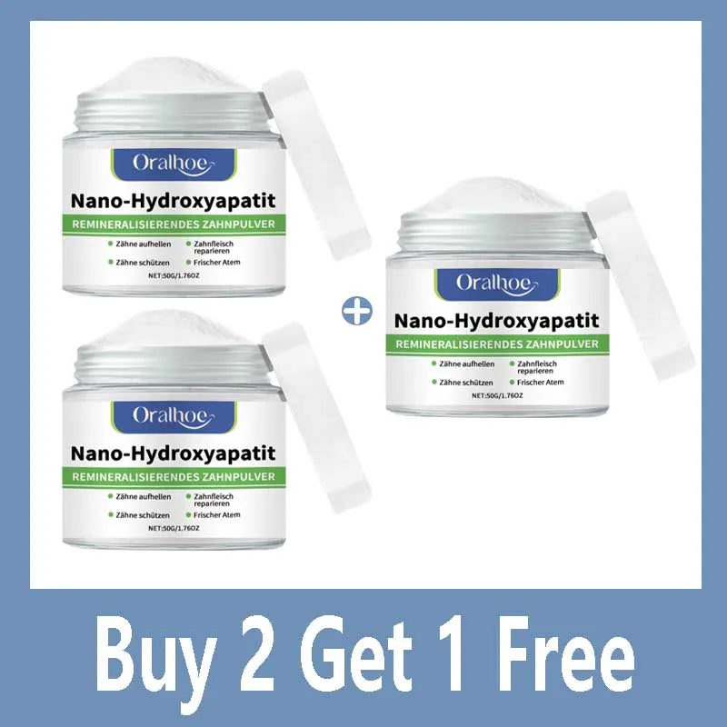 Tidesmit Hydroxyapatite teeth whitening powder for dental calculus removal and fresh mint breath.