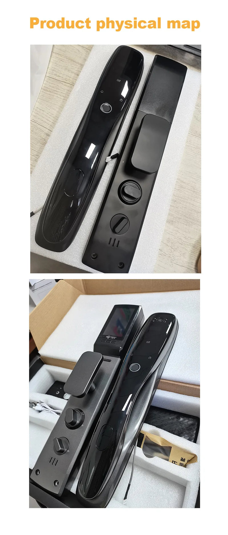Wifi Outdoor Face Recognition Door Lock System Fingerprint Rf Id Card Keyless Smart Lock Camera Video Capture Rechargeable