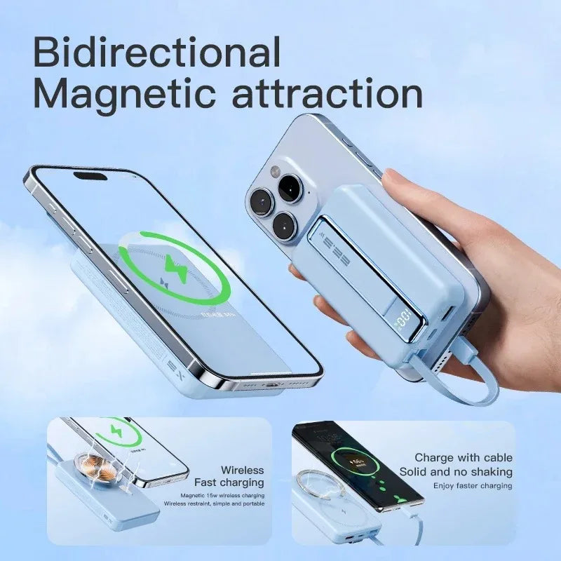 Magnetic Wireless Power Bank 10000mAh Fast Charger with Stand Tidesmit