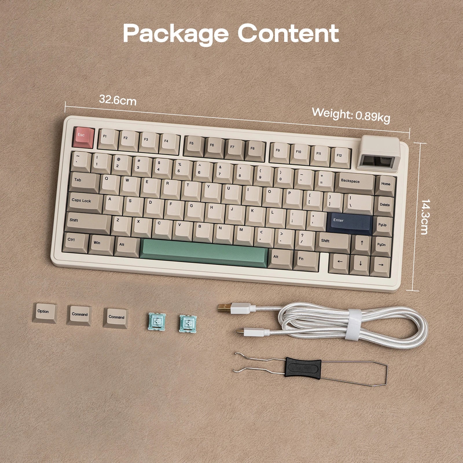 EPOMAKER RT82 QMK/VIA 75% US QWERTY Layout Hot-Swap Gasket Wired/BT 5.0/2.4GHz Wireless Mechanical Keyboard with LCD Screen