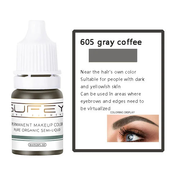 Microblading Pigment 8ml - Professional Permanent Makeup Brow Ink Permanent Makeup Machines 605gray coffee Tidesmit