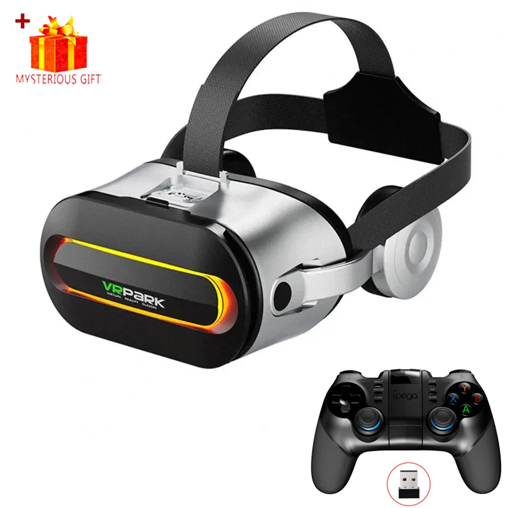VR Headset for Smartphones - Adjustable Immersive Smart Glasses White VR Control B Tidesmit