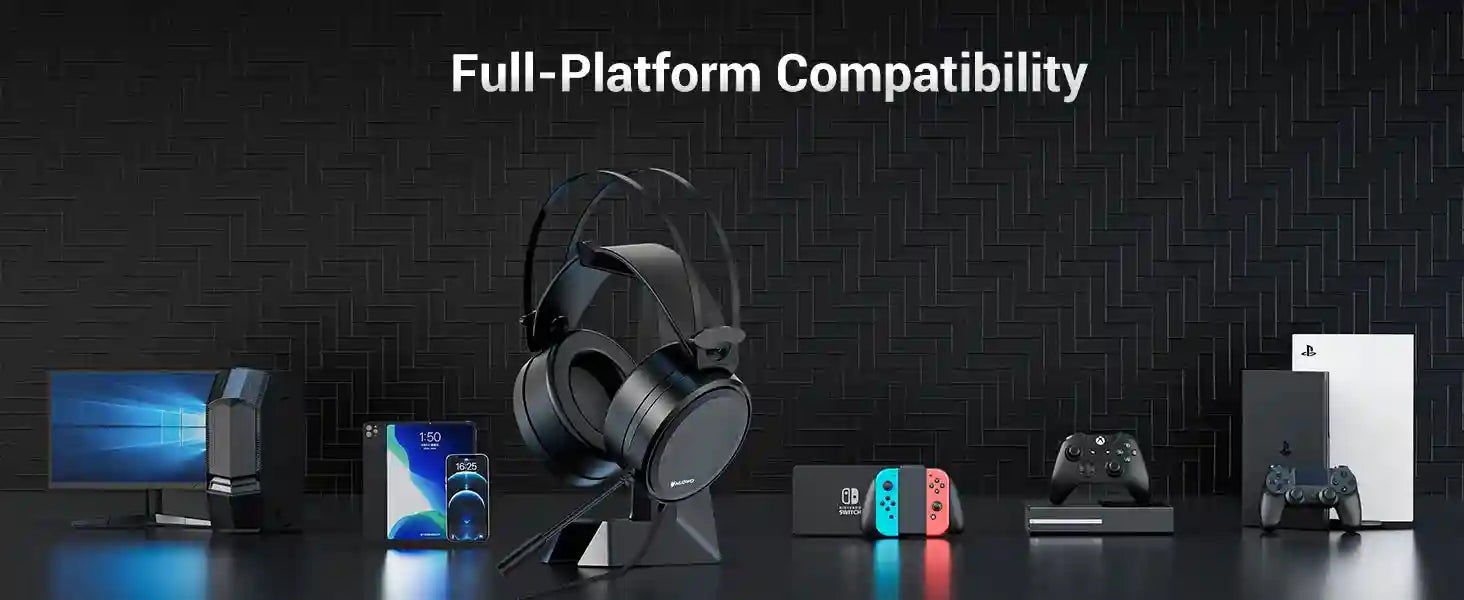 Tidesmit Gaming Headset with Noise Canceling Mic - Black PS5 PC Xbox Tidesmit