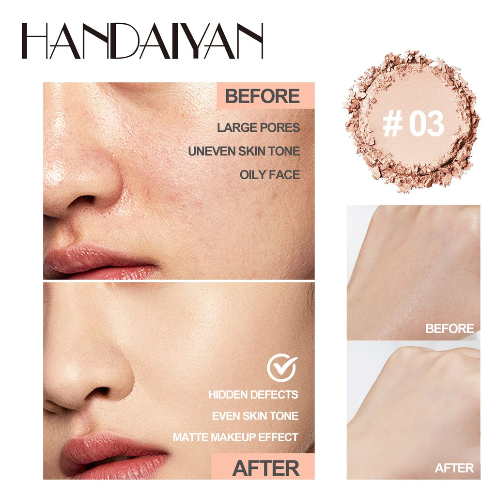 Tidesmit 8 Colors Matte Pressed Powder showing texture close-up for full coverage oil control face makeup