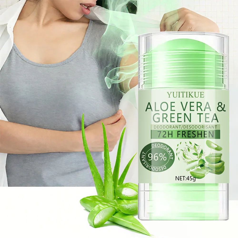 Tidesmit Aloe Vera and Green Tea natural deodorant, 45g antiperspirant for 72H odor and sweat protection.