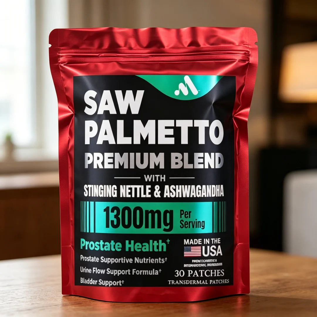 Pure Saw Palmetto Extract Patches - Stinging Nettle, Ashwagandha, Transdermal Patches Relief of Bladder and Urinary System