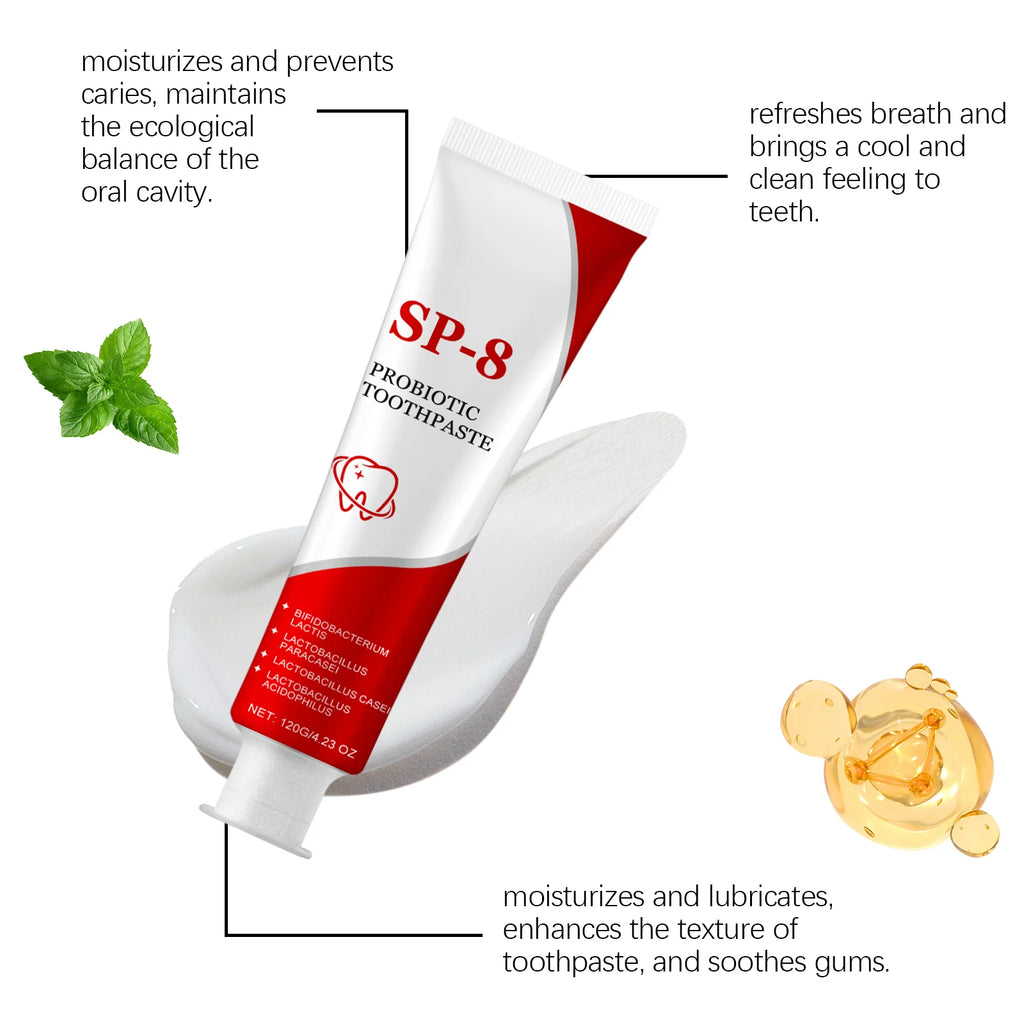 Tidesmit Sp-8 Probiotic Teeth Whitening Toothpaste for Deep Cleaning and Fresh Mint Breath