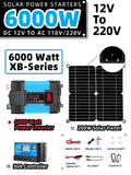 Complete Off-Grid 6000W Solar Power Kit+200W Foldable Solar Panel - Portable Power Station for Home Backup, RV Camping Car