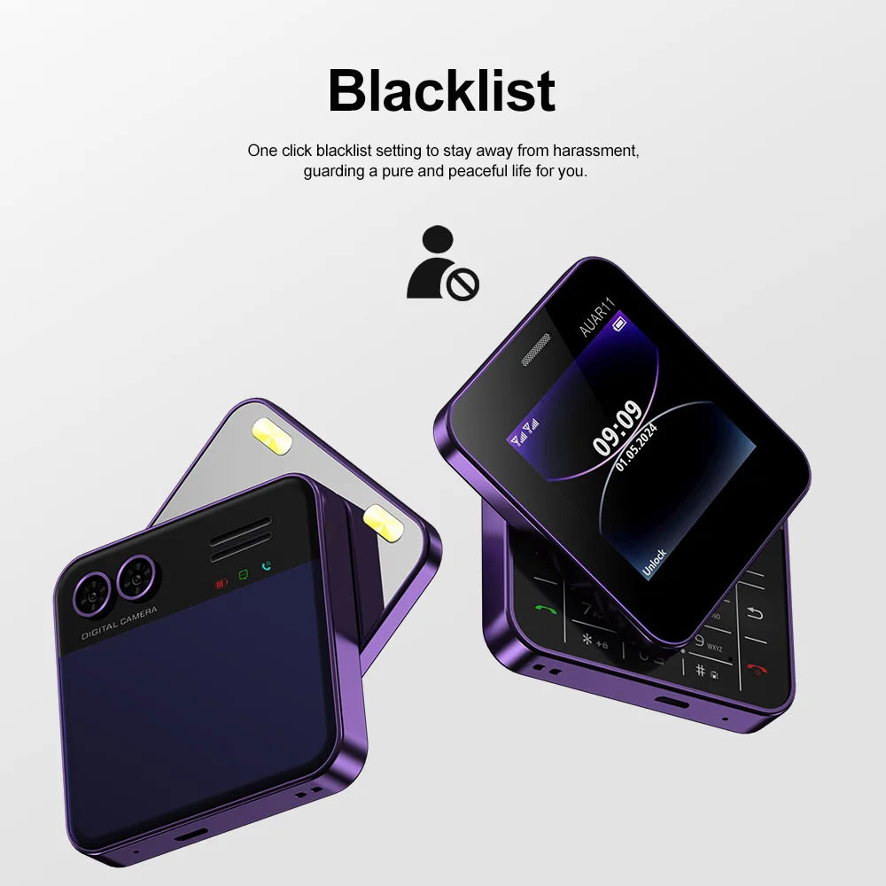 Low Price Sale SERVO AUAR11 2G GSM Rotate Screen Dual SIM Speed Dial Magic Voice Flashlight 2.4" Side Slider Square Cellphones
