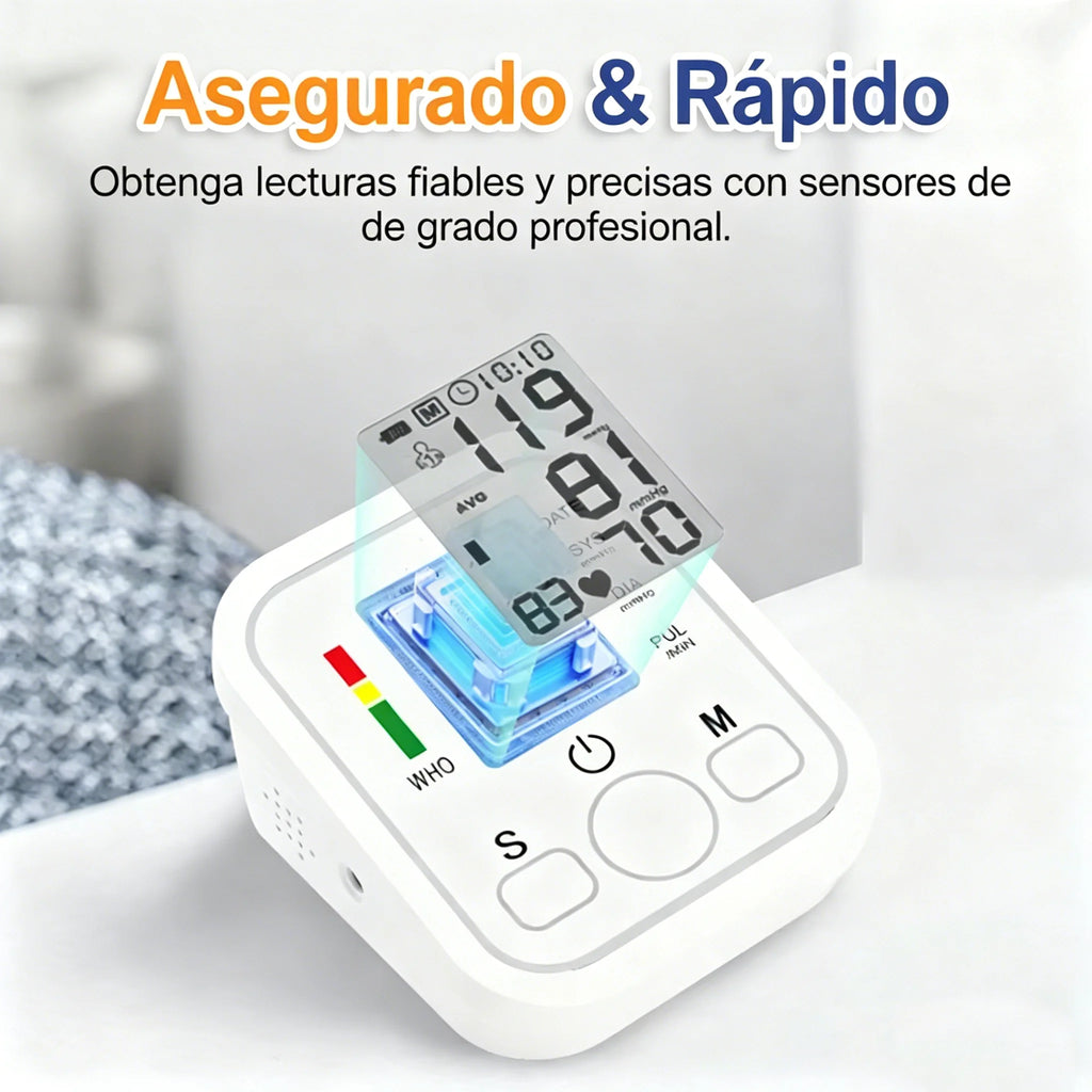 Spanish Voice Arm Automatic Blood Pressure Monitor BP Sphygmomanometer Pressure Meter Tonometer for Measuring Arterial Pressure